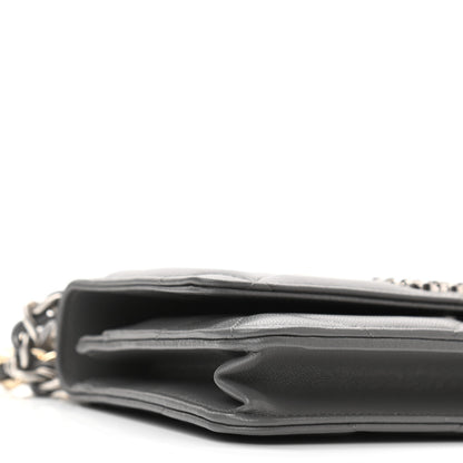 Chanel Lambskin Quilted Chanel 19 Wallet On Chain WOC Dark Grey 10 of 12