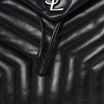 Saint Laurent Calfskin Y Quilted Monogram Medium Loulou Backpack Black 8 of 10