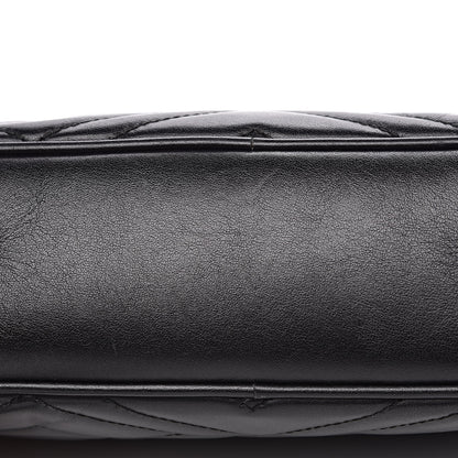Gucci Calfskin Matelasse Small GG Marmont Chain Shoulder Bag Black 10 of 14