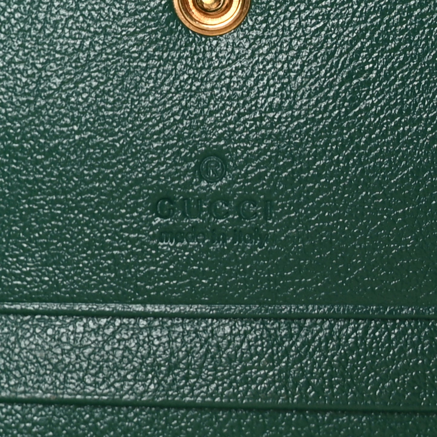 Azalea Calfskin Enamel Matelasse Diagonal Torchon GG Marmont Card Case New Shamrock Emerald