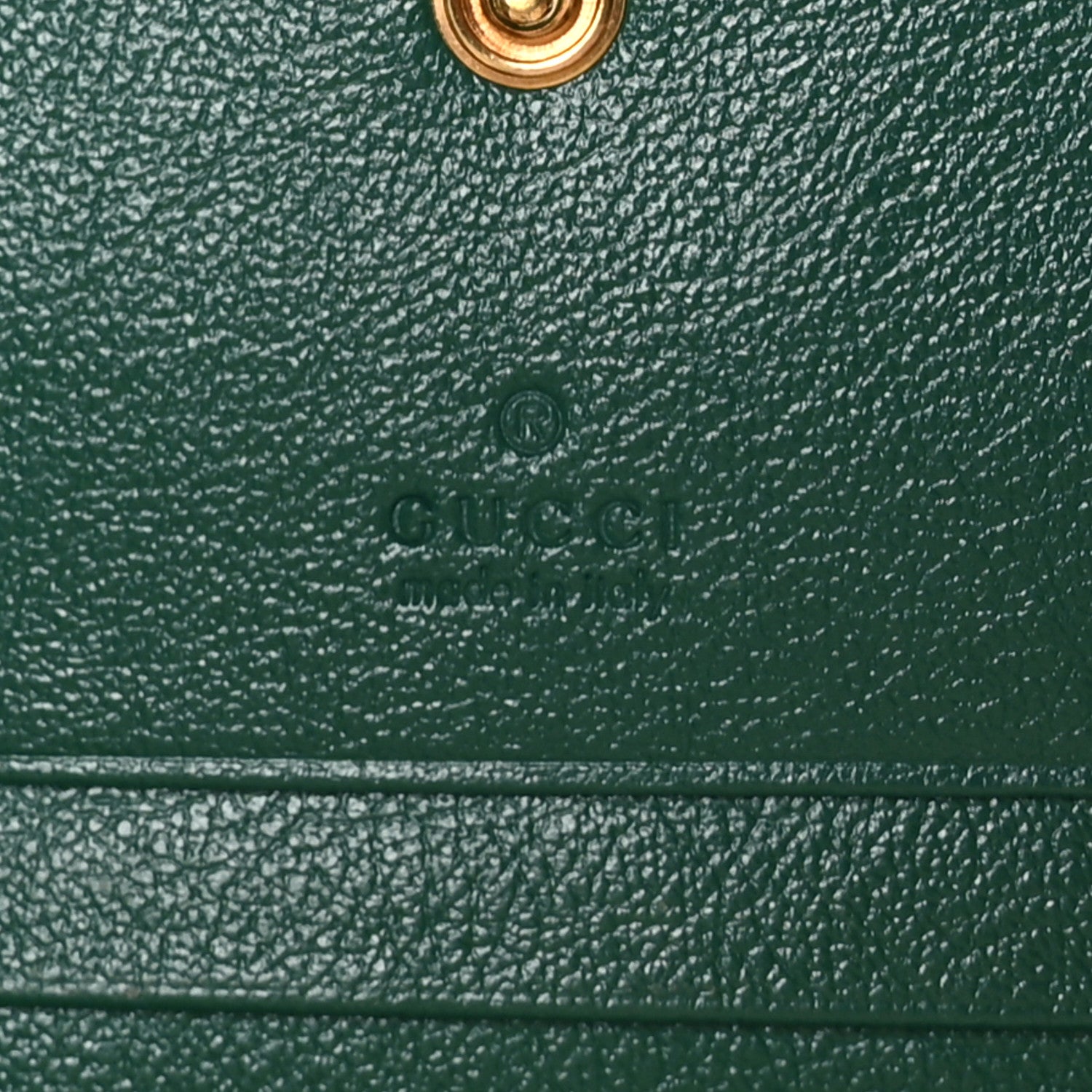 Gucci Azalea Calfskin Enamel Matelasse Diagonal Torchon GG Marmont Card Case New Shamrock Emerald 7 of 10