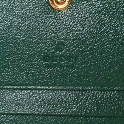 Gucci Azalea Calfskin Enamel Matelasse Diagonal Torchon GG Marmont Card Case New Shamrock Emerald 7 of 10