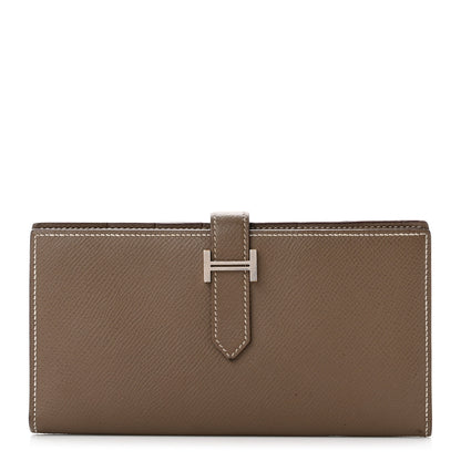 Hermes Epsom Bearn Gusset Wallet Etoupe 1 of 8