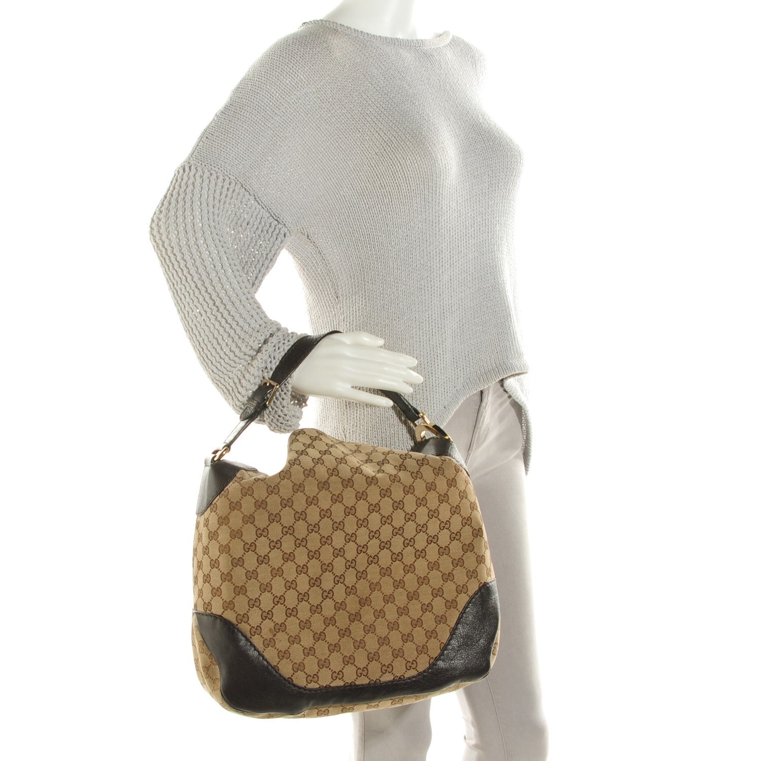 Gucci Monogram Charlotte Medium Hobo Brown 2 of 7