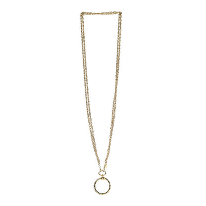 Chanel Loupe Magnifying Glass Double Chain Necklace Gold 3 of 6