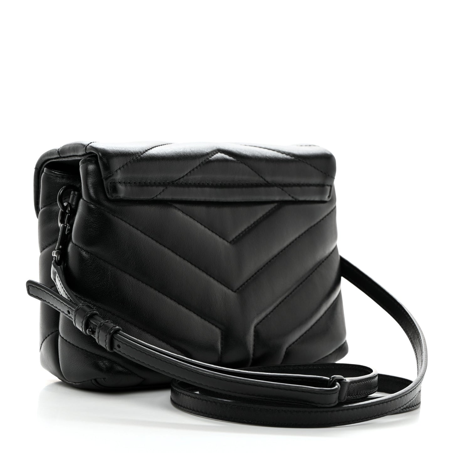 Calfskin Y Quilted Monogram Toy Loulou Crossbody Bag Black