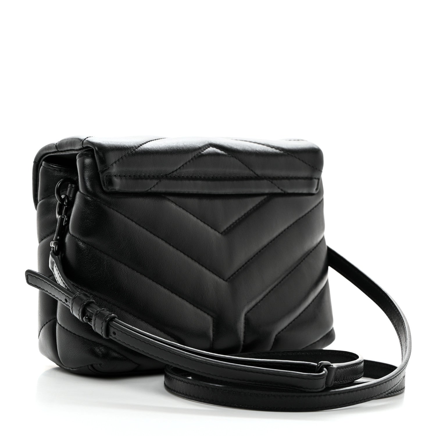 Saint Laurent Calfskin Y Quilted Monogram Toy Loulou Crossbody Bag Black 2 of 11