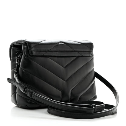 Saint Laurent Calfskin Y Quilted Monogram Toy Loulou Crossbody Bag Black 2 of 11