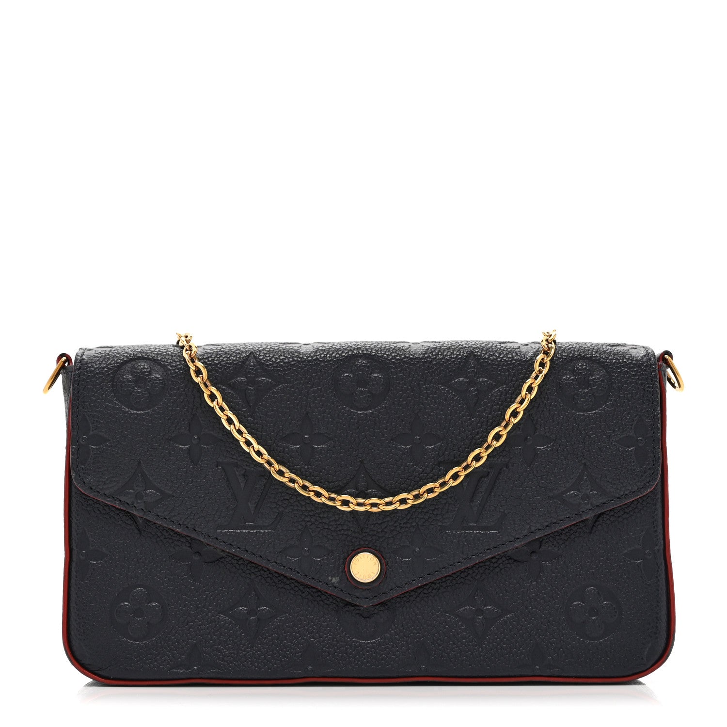 Louis Vuitton Empreinte Pochette Felicie Chain Wallet Marine Rouge 1 of 11