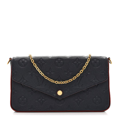 Louis Vuitton Empreinte Pochette Felicie Chain Wallet Marine Rouge 1 of 11