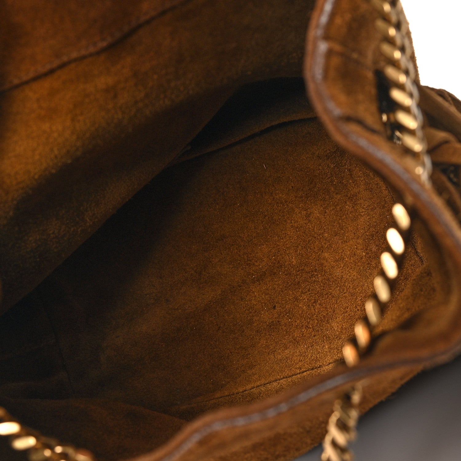 Saint Laurent Suede Calfskin Fringe Baby Emmanuelle Bucket Light Ochre 5 of 12