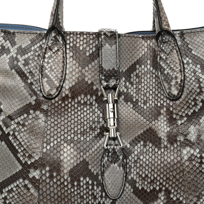 Gucci Snakeskin Medium Jackie Top Handle Bag Aquamarine 8 of 11