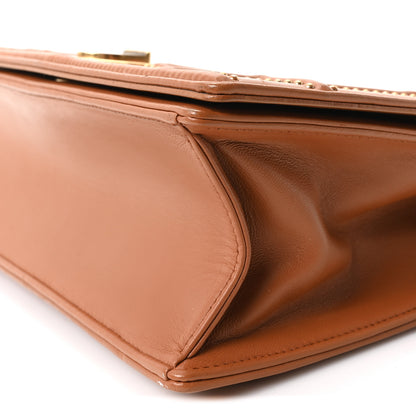 Christian Dior Lambskin Studded Medium Diorama Flap Bag Brown 10 of 10