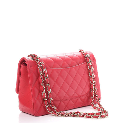 Chanel Lambskin Quilted Jumbo Double Flap Dark Pink 4 of 9