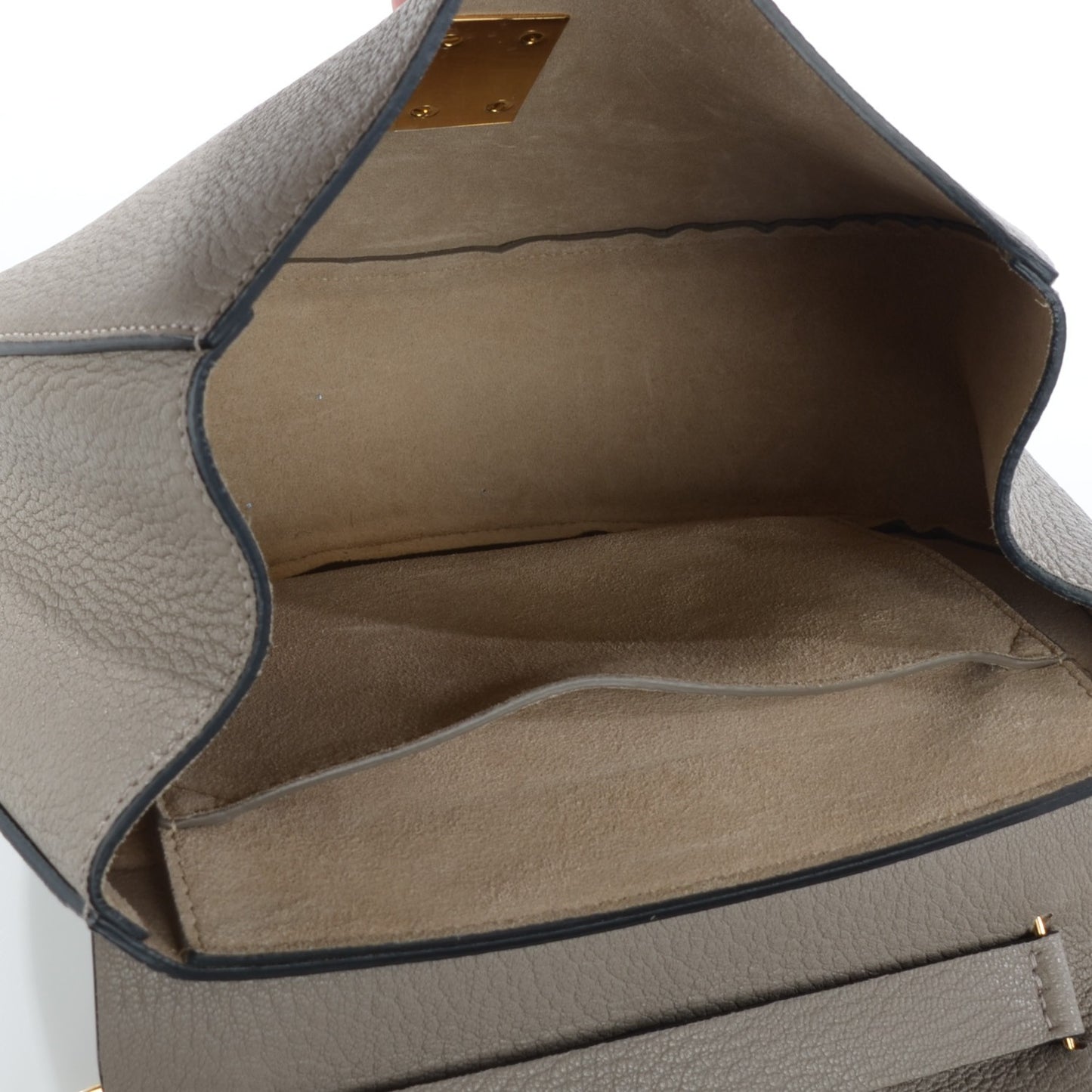 Grained Lambskin Drew Shoulder Bag Motty Grey