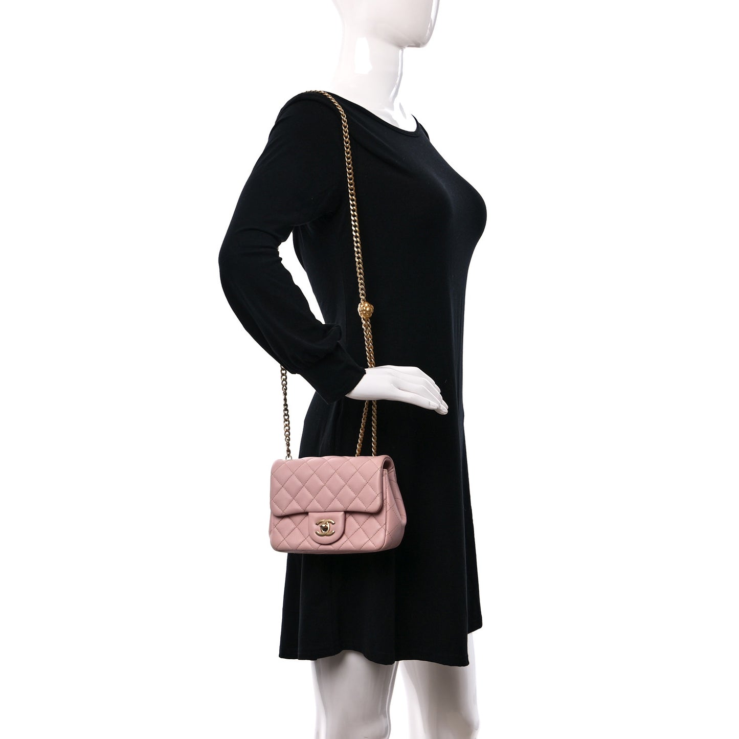 Lambskin Quilted Mini Sweet Camellia Flap Light Pink