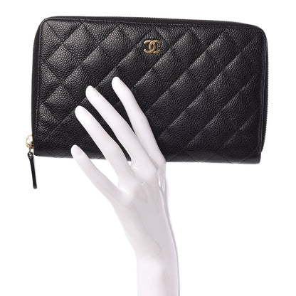 Chanel Caviar Quilted Large Zip Around Organizer Wallet Black 2 of 14