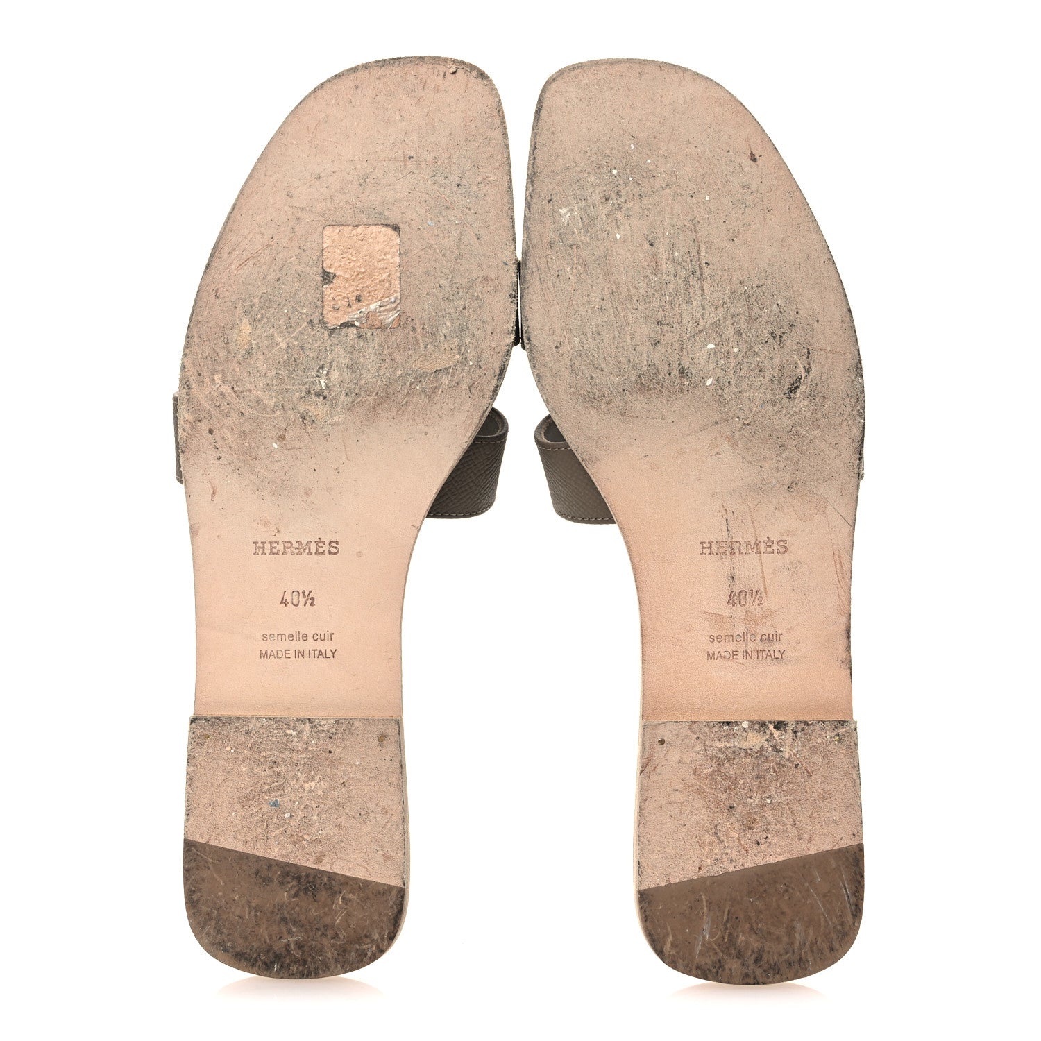 Hermes Epsom Oran Sandals 40.5 Etoupe 7 of 12