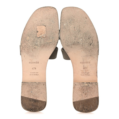 Hermes Epsom Oran Sandals 40.5 Etoupe 7 of 12