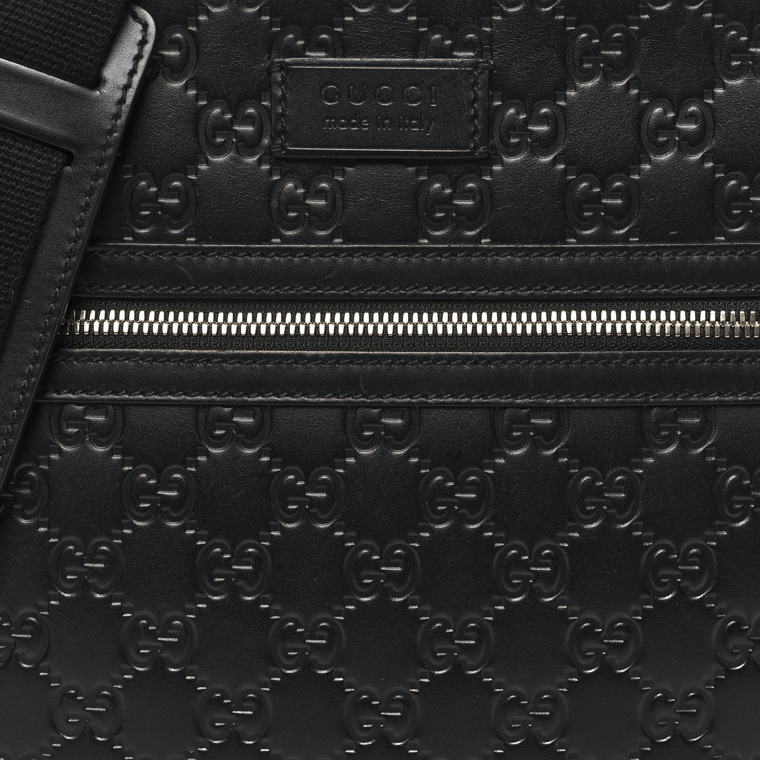 Gucci Guccissima Signature Small Messenger Bag Black 8 of 10