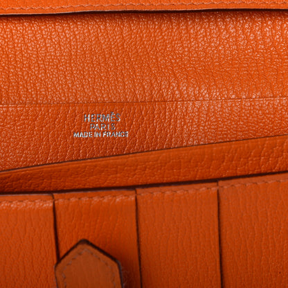 Hermes Chevre Mysore Bearn Gusset Wallet Orange 6 of 7