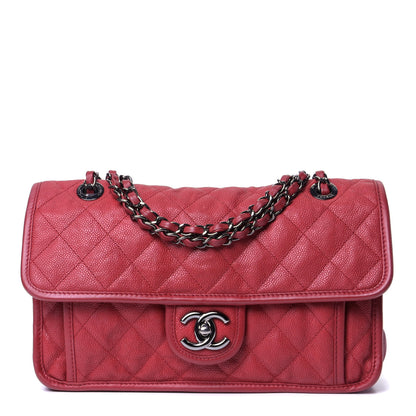 Chanel Caviar Quilted Medium French Riviera Flap Red 2 of 5