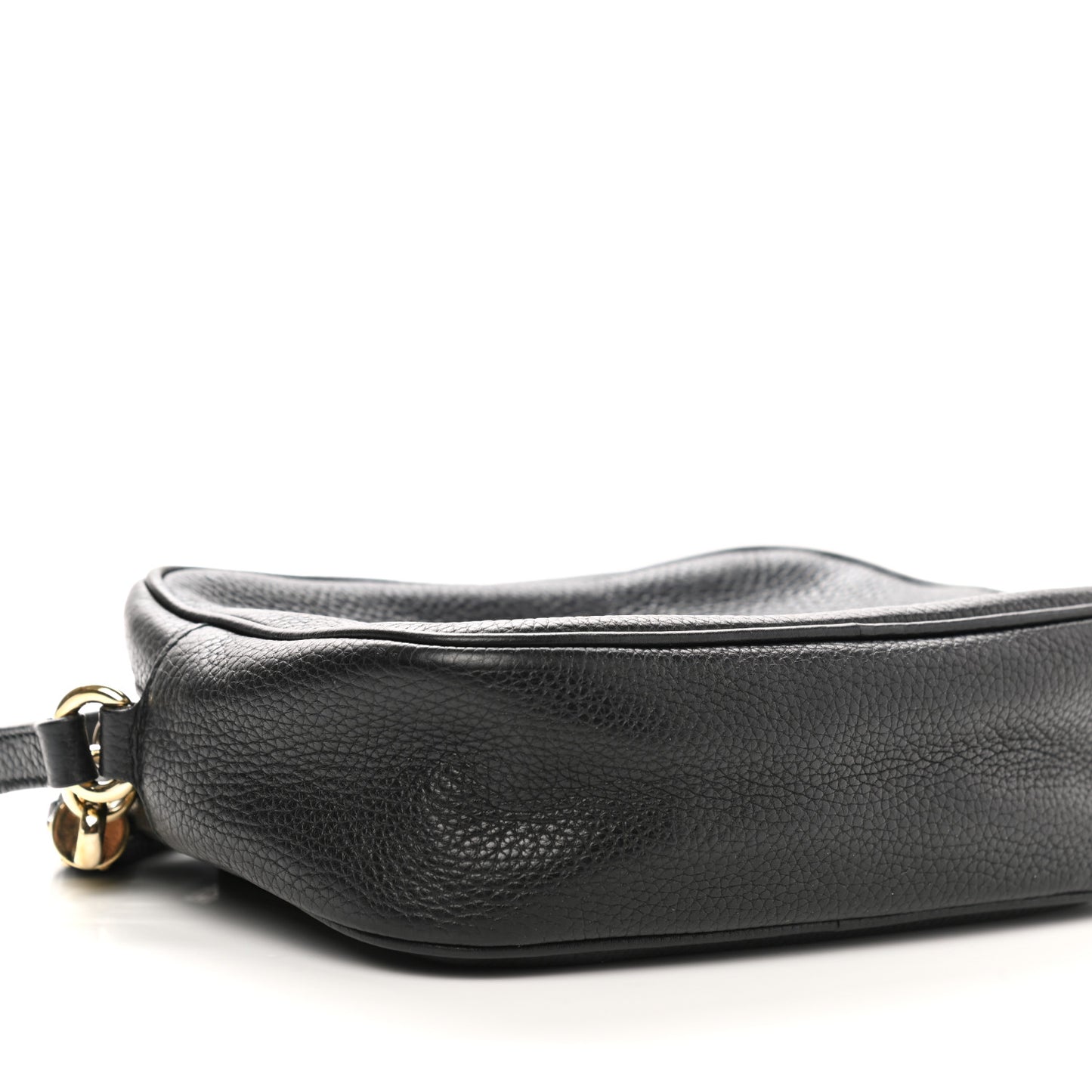 Pebbled Calfskin Small Soho Disco Bag Black