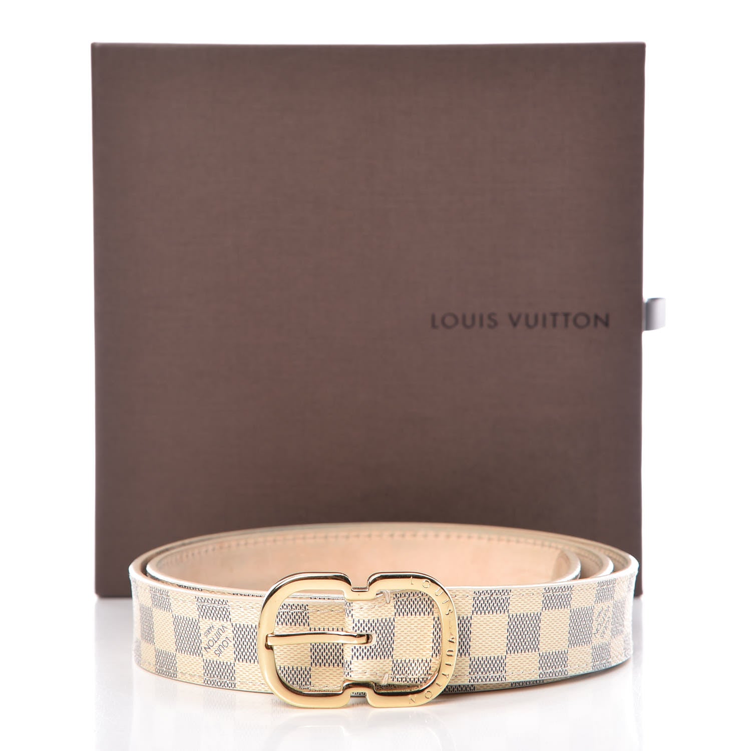 Louis Vuitton Damier Azur 25mm Belt 85 34 8 of 8