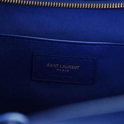 Saint Laurent Calfskin Suede Small Monogram Downtown Cabas Ultramarine 7 of 10