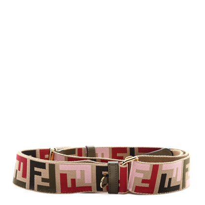 Fendi Canvas Calfskin FF 1974 Adjustable Strap You Multicolor Wood 2 of 4