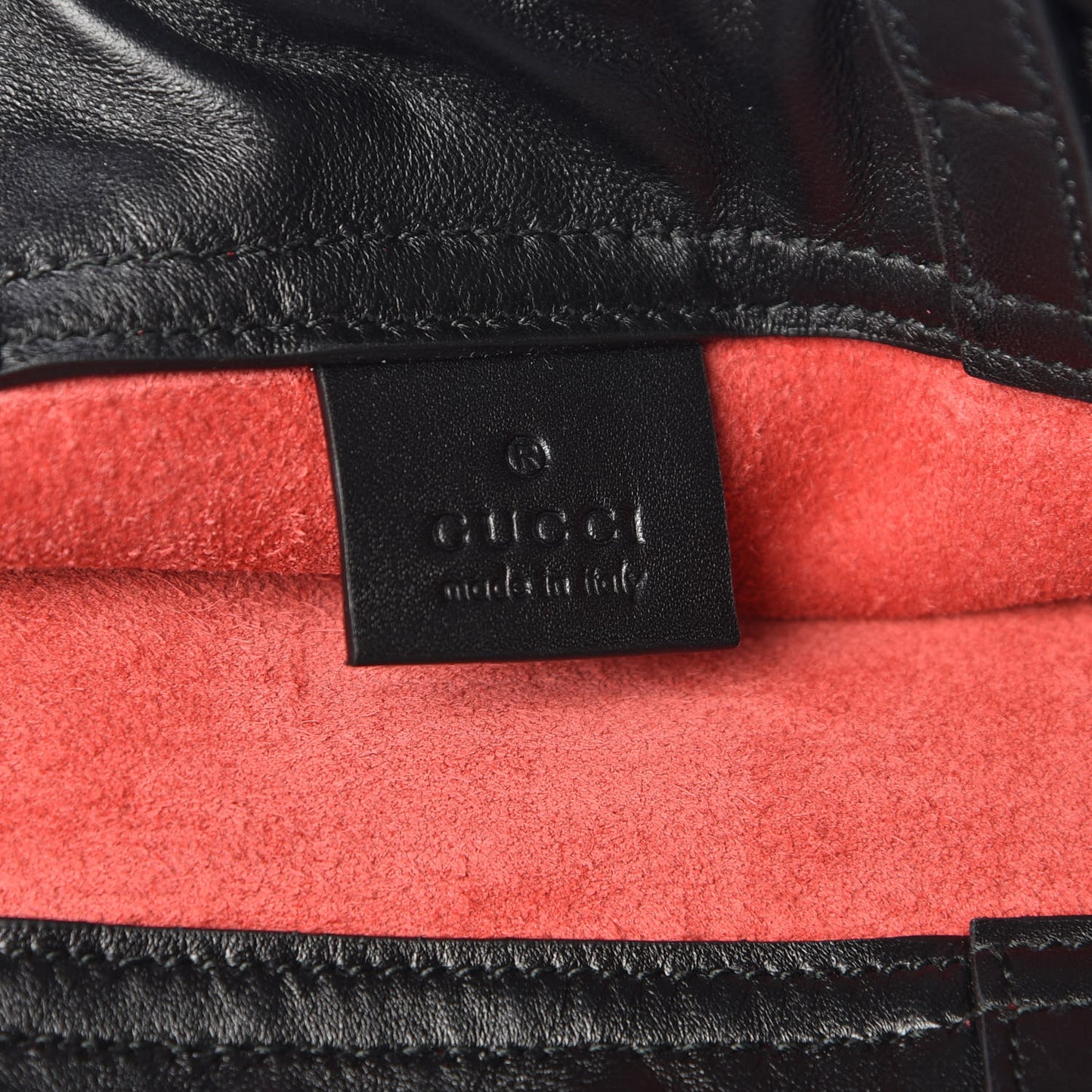 Calfskin Mens Logo Drawstring Backpack Red