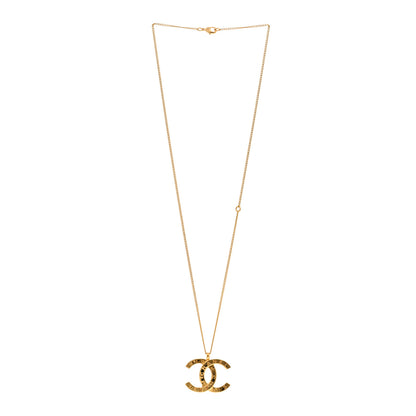 Chanel Metal CC Paris Button Necklace Gold 3 of 5