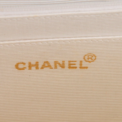 Chanel Woven Raffia Quilted CC Fringe Flap White 7 of 9
