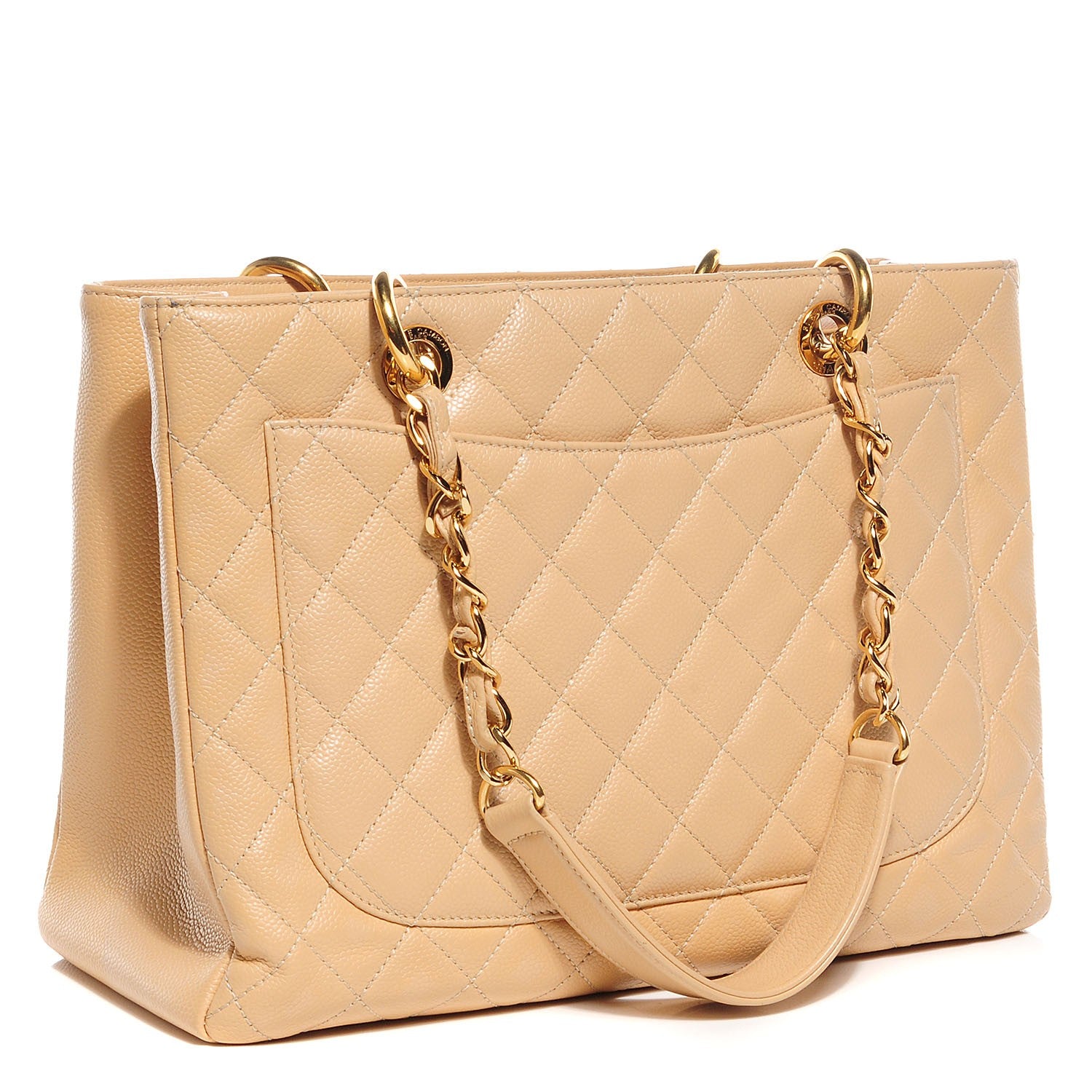 Chanel Caviar Quilted Grand Shopping Tote GST Beige 3 of 7