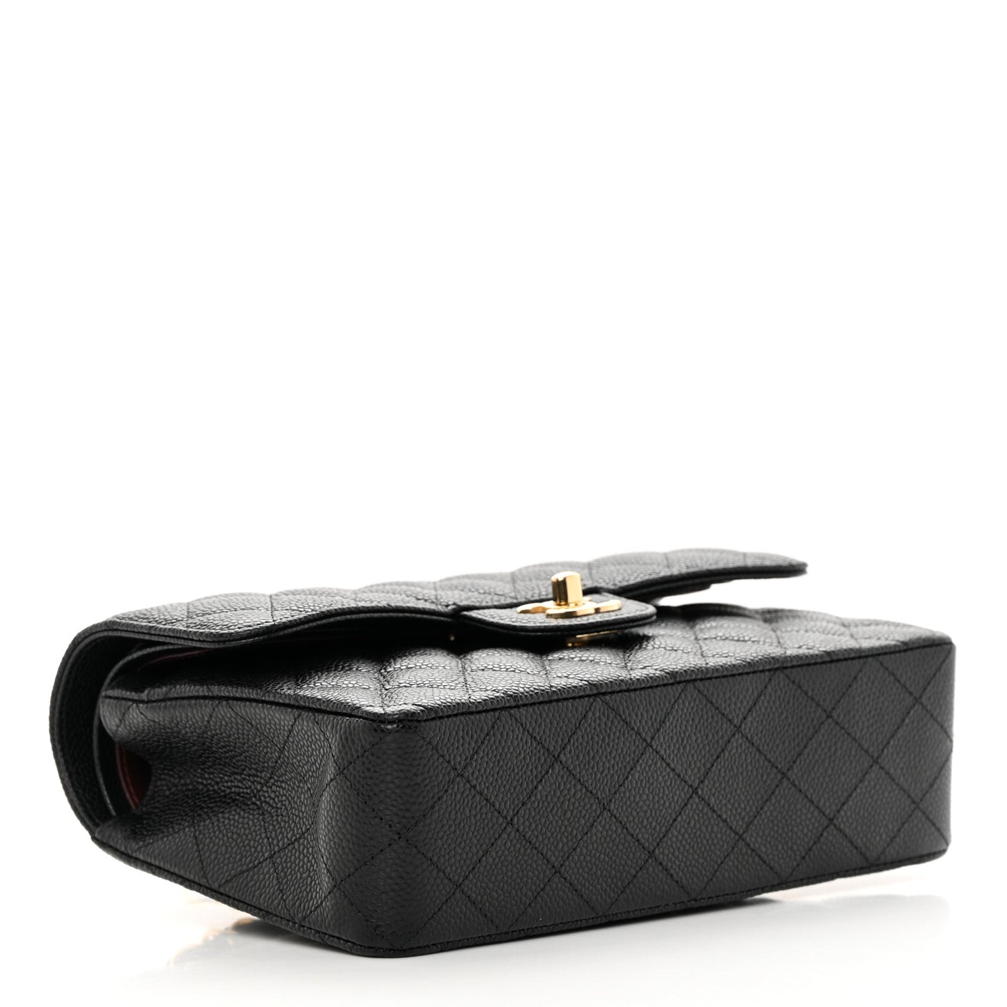 Caviar Quilted Small Double Flap Black