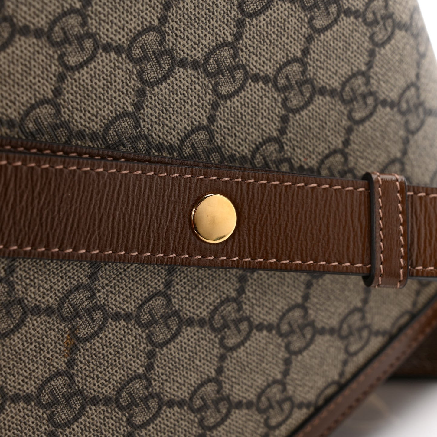 GG Supreme Monogram Horsebit 1955 Shoulder Bag Beige Brown Sugar