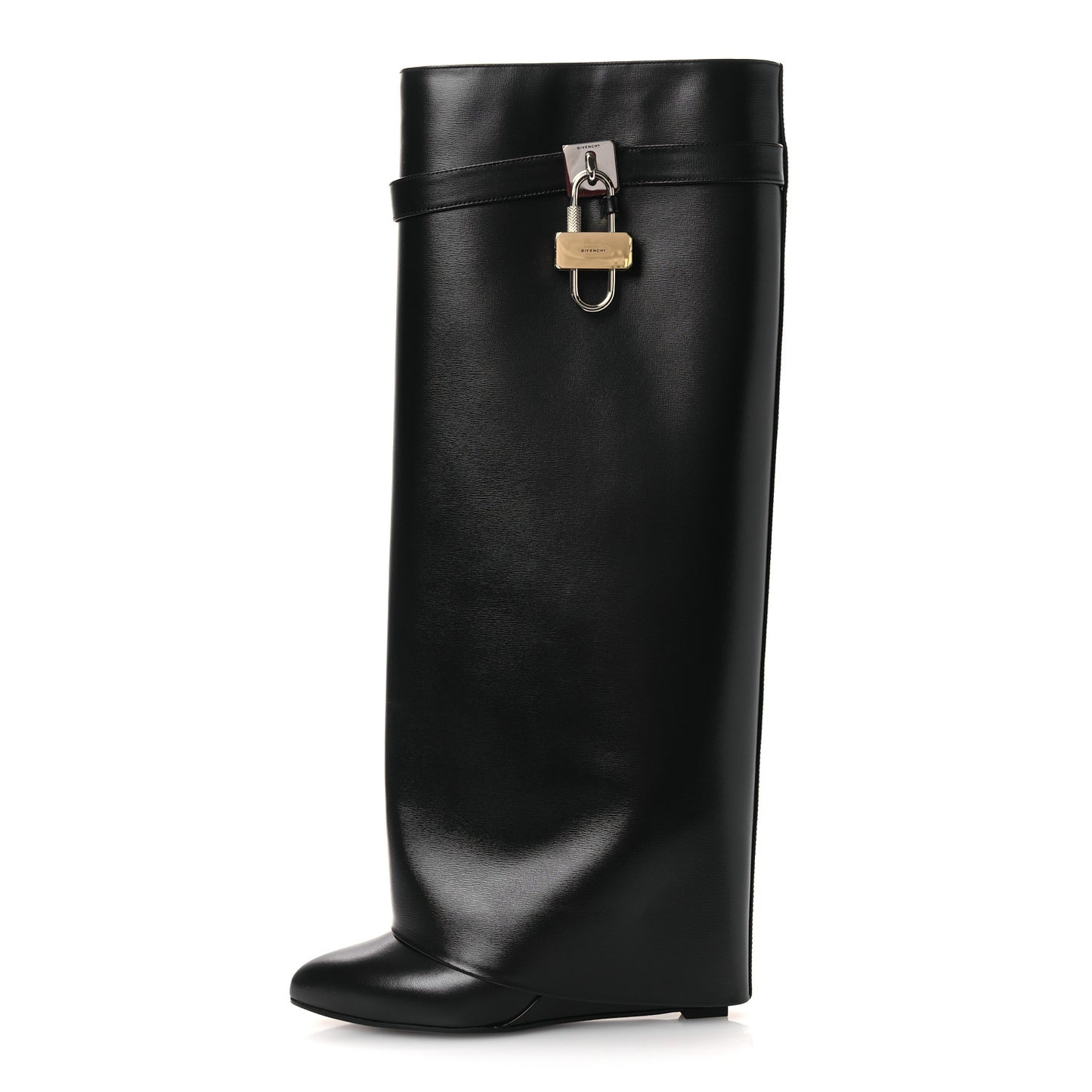 Calfskin Shark Lock Pant Boots 39 Black
