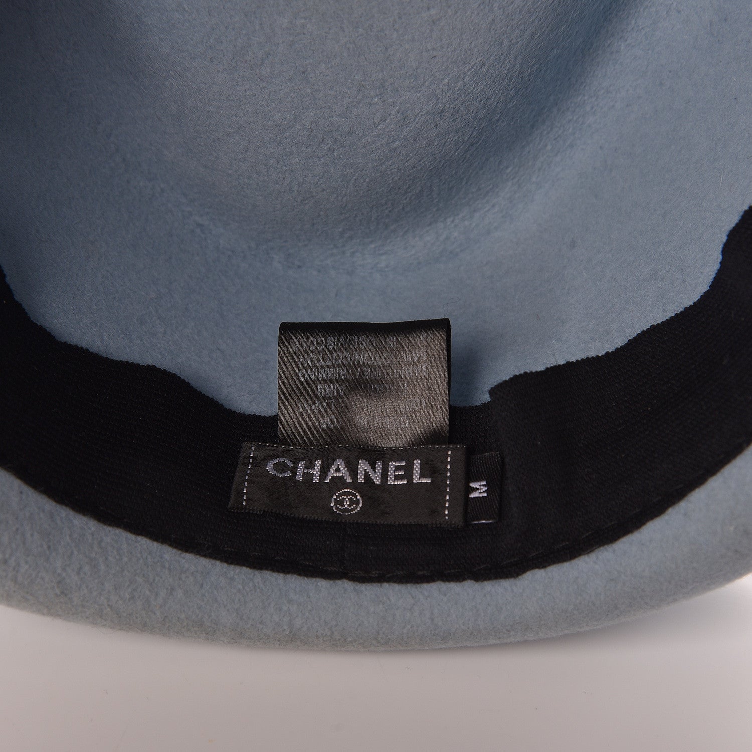 Chanel Rabbit Fur Felt CC Fedora Hat M Light Blue 5 of 8
