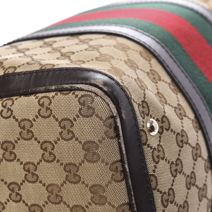 Gucci Monogram Vintage Web Medium Boston Dark Brown 12 of 13