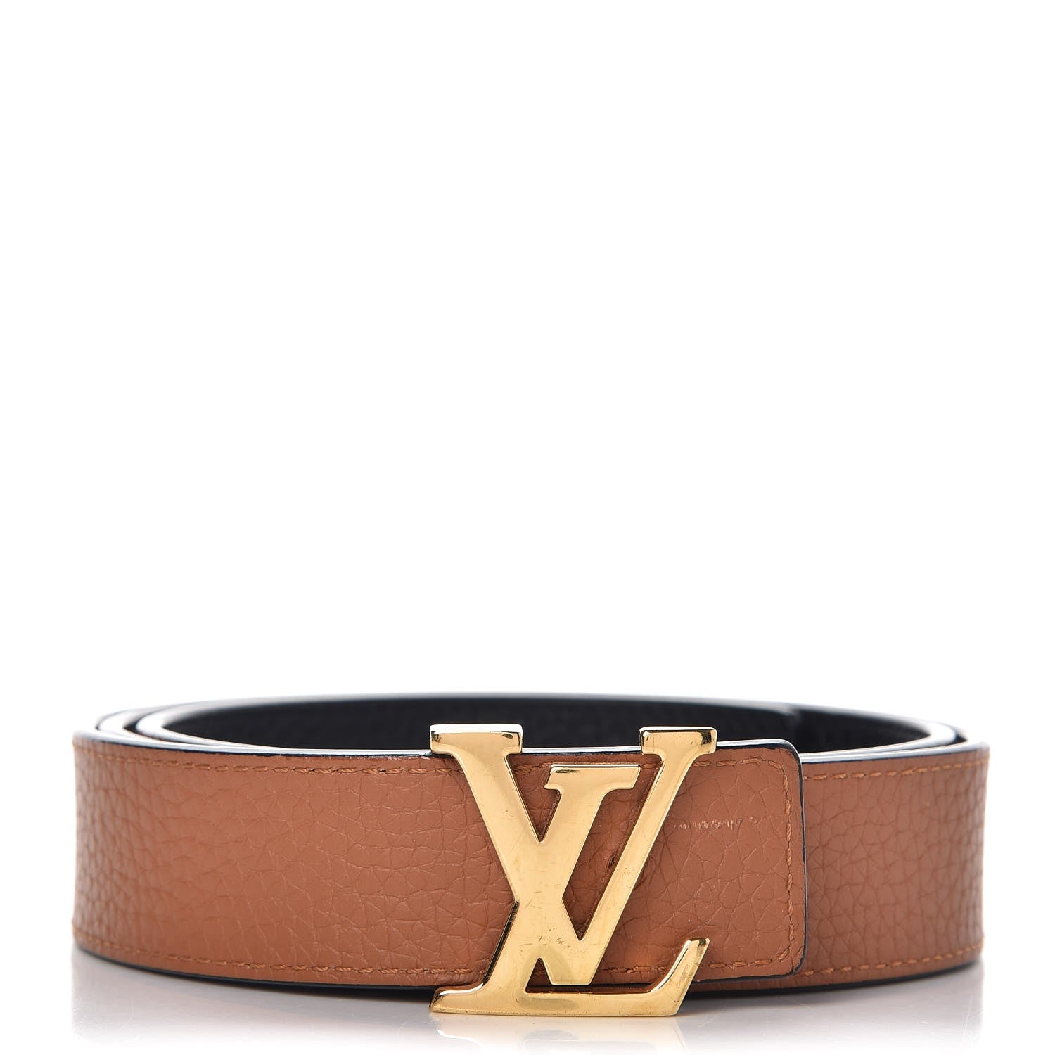 Louis Vuitton Taurillon Calfskin 30mm LV Initiales Reversible Belt 85 34 Black 1 of 7