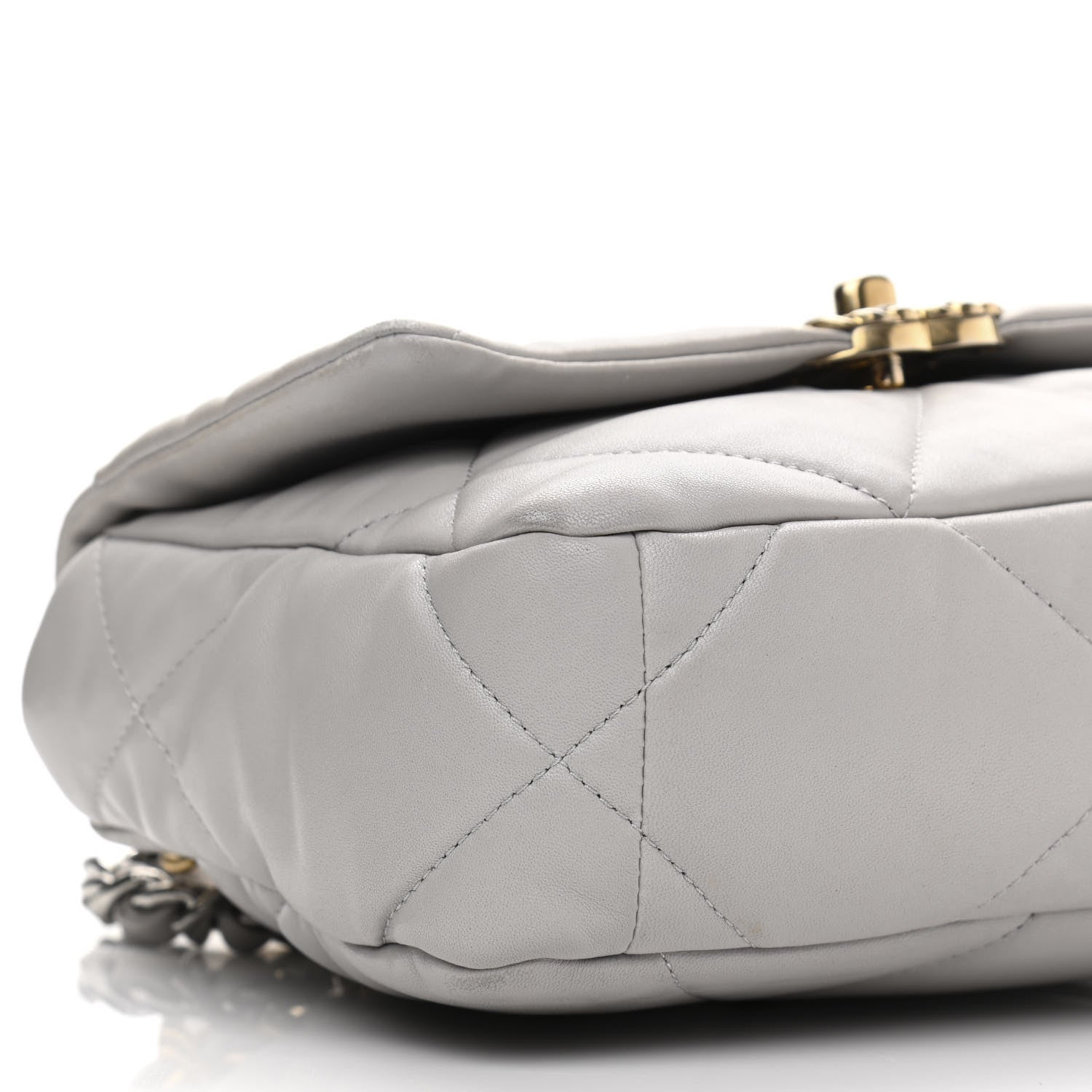 Chanel Lambskin Quilted Medium Chanel 19 Flap Grey 9 of 16