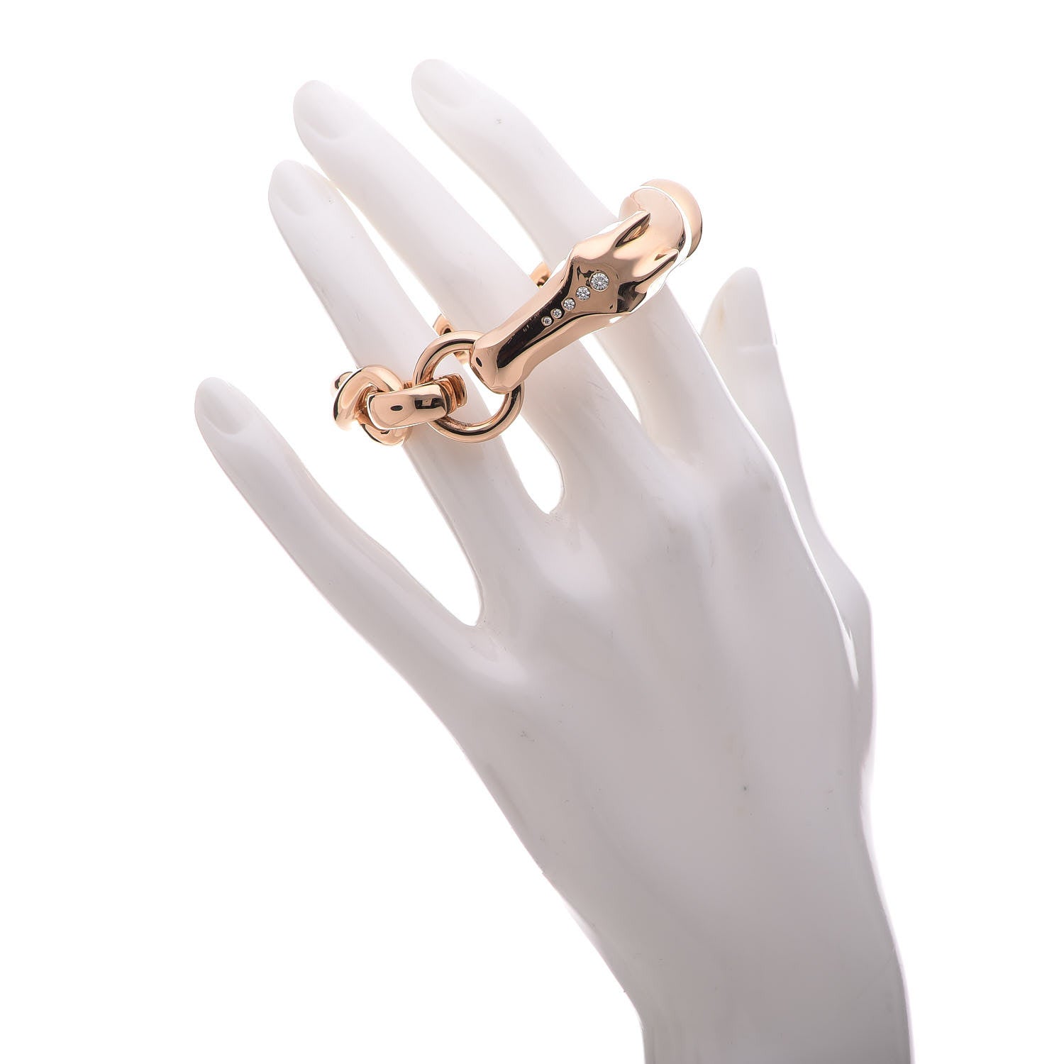 Hermes 18K Rose Gold Diamond MM Galop Bracelet SH 2 of 12