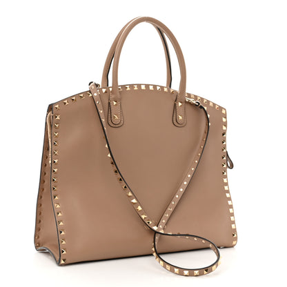 Valentino Garavani Vitello Rockstud Dome Shopper Alpaca 3 of 12