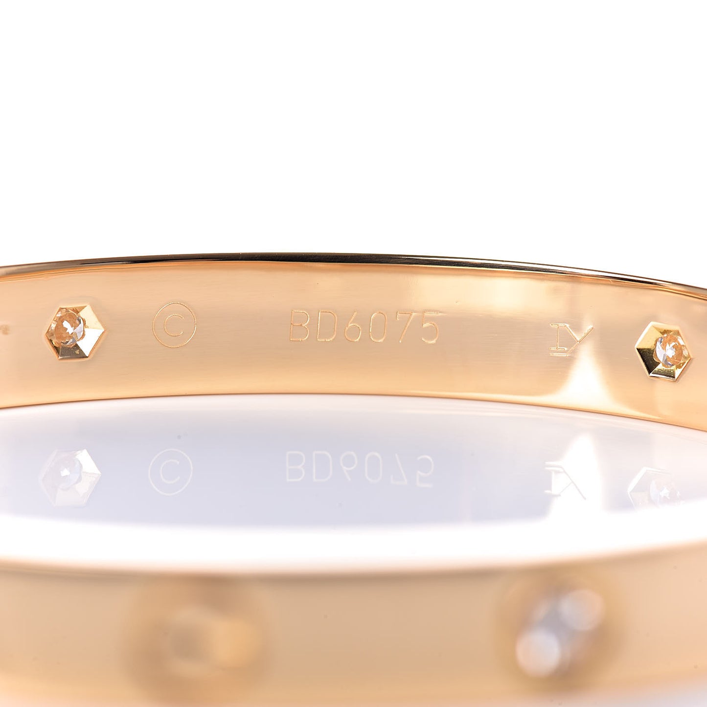 18K Yellow Gold 6 Diamond LOVE Bracelet 16