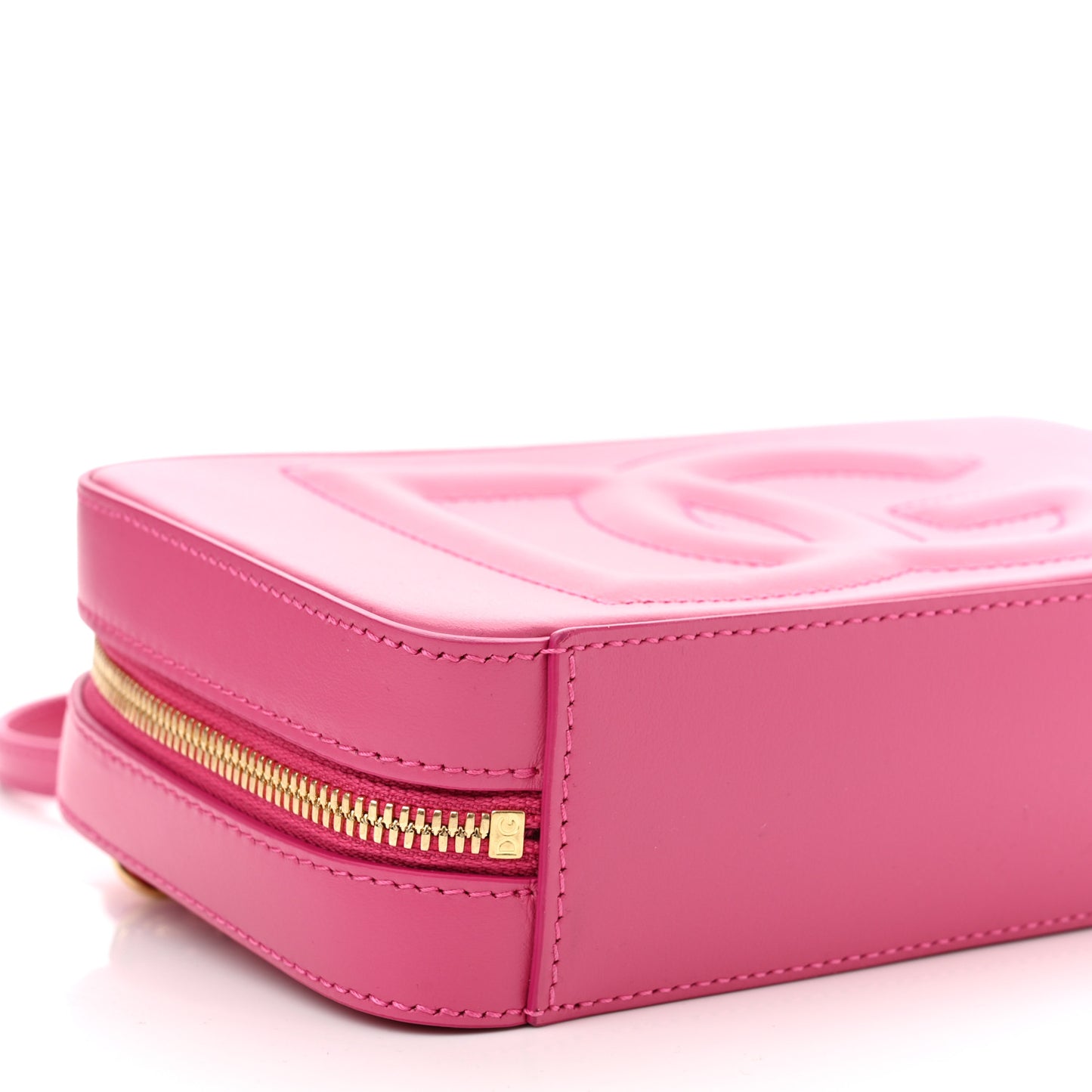 Calfskin DG Logo Zip Clutch Bag Glicine