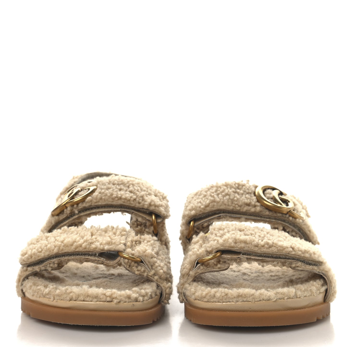 Merino Wool Interlocking G Dad Sandals 37.5 Butterscotch