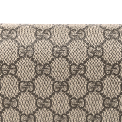 Gucci GG Emblem Monogram Wallet With Strap Beige Ebony Black 8 of 11
