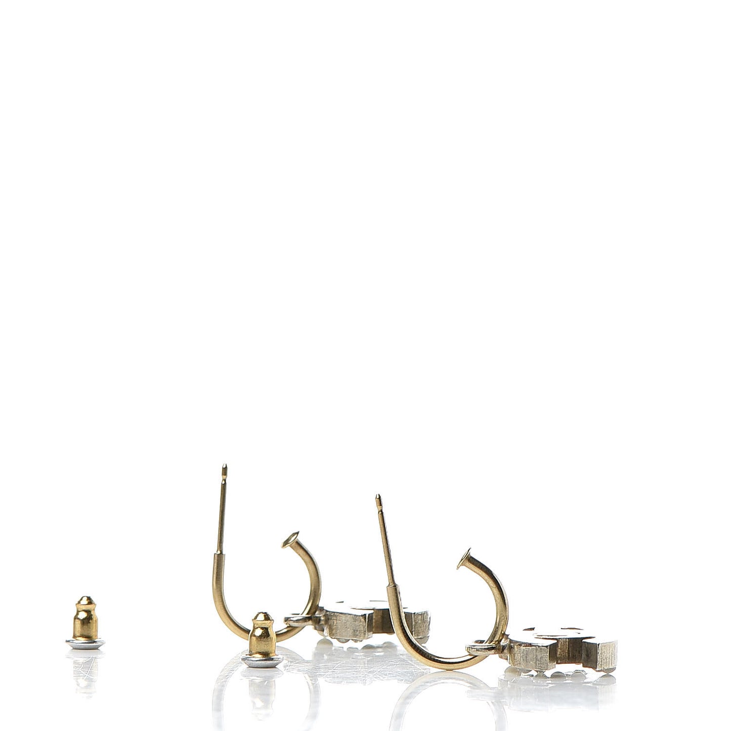Enamel Pearl Crystal CC Drop Earrings White