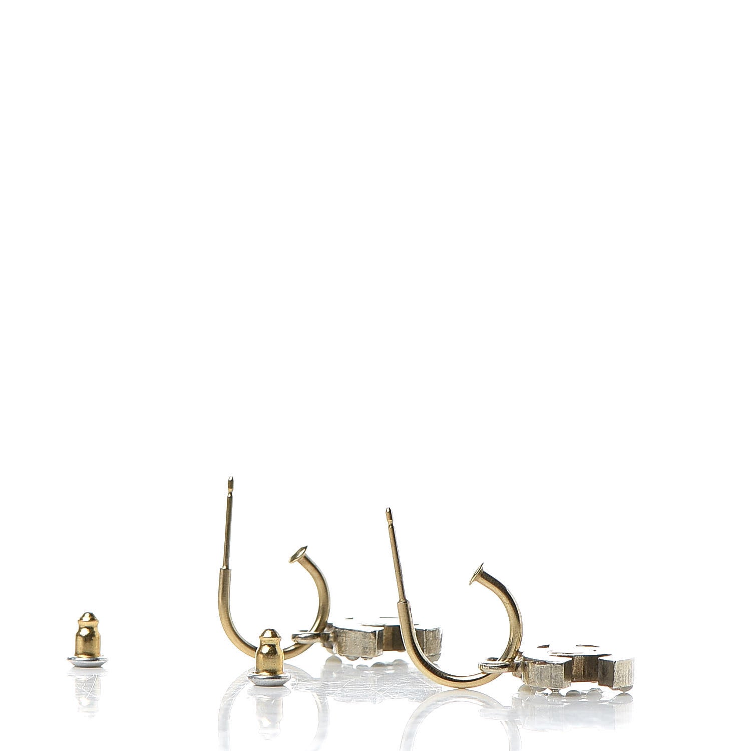 Chanel Enamel Pearl Crystal CC Drop Earrings White 3 of 4
