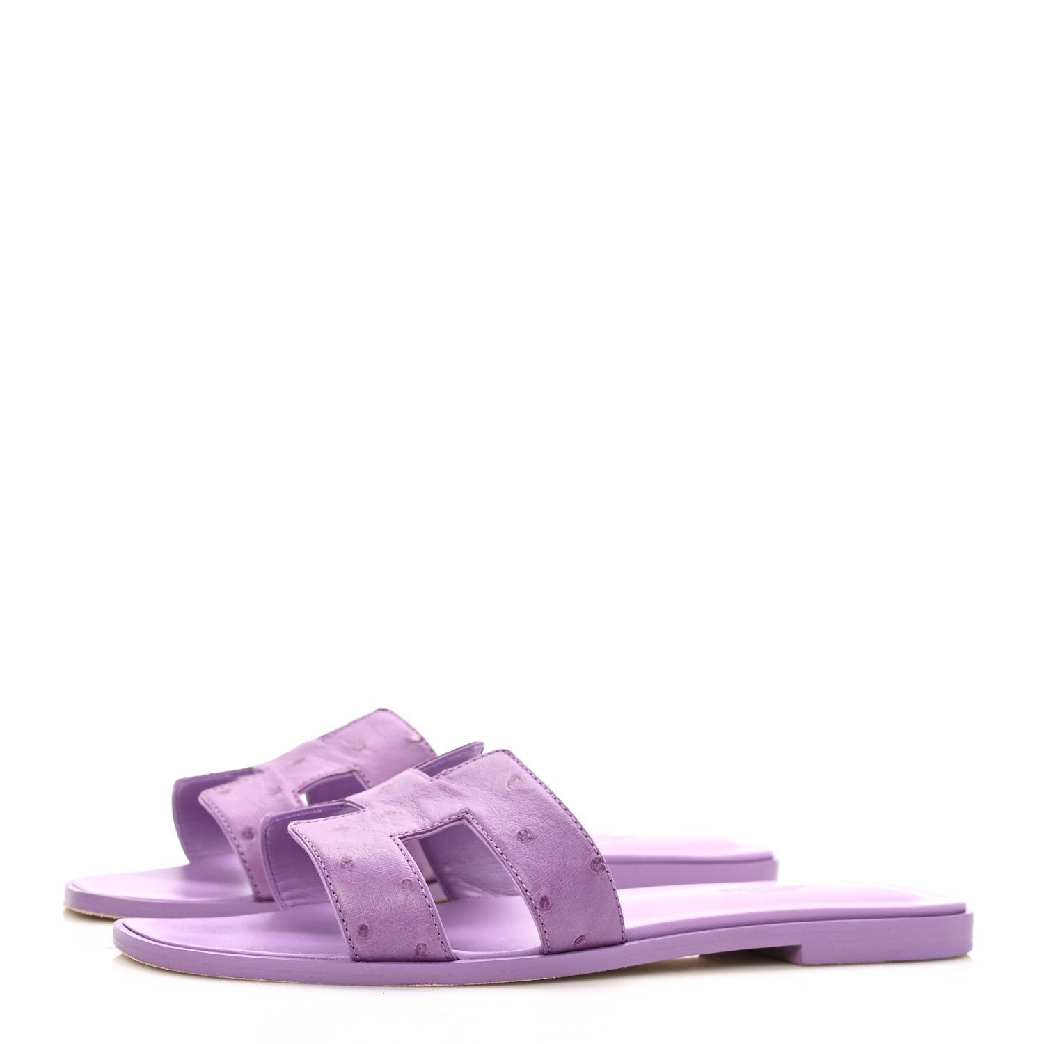 Hermes Ostrich Oran Sandals 38.5 Violet 3 of 9